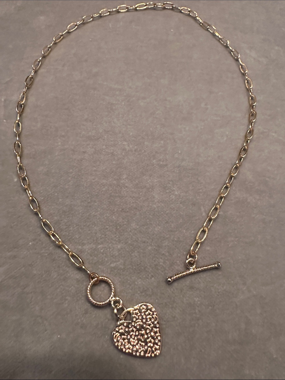 Gold Heart Toggle Chain Necklace - Women's Jewelry